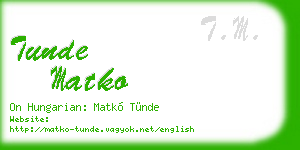 tunde matko business card